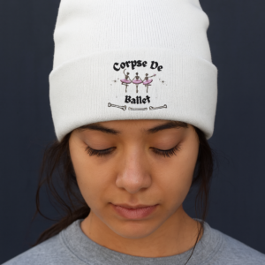 Corpse De Ballet Skeleton Beanie – Ballet Skeletons Halloween Pink Tutu Dance Gift Hat