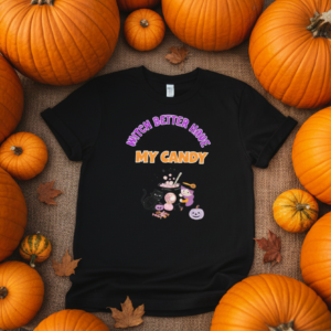 Witch Better Have My Candy Halloween Shirt – Cute Witch & Cat Graphic Tee | Funny Spooky Season Pumpkin Patch T-Shirt for Women, Teens, Kids