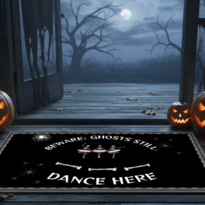 Corpse de Ballet Halloween Doormat: Gothic Skeleton Ballerinas