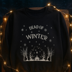 Unisex Dead of Winter Gothic Christmas Sweater | Gothmas Sweatshirt | Dark Christmas Pullover | Skull Snowflake Holiday Sweater